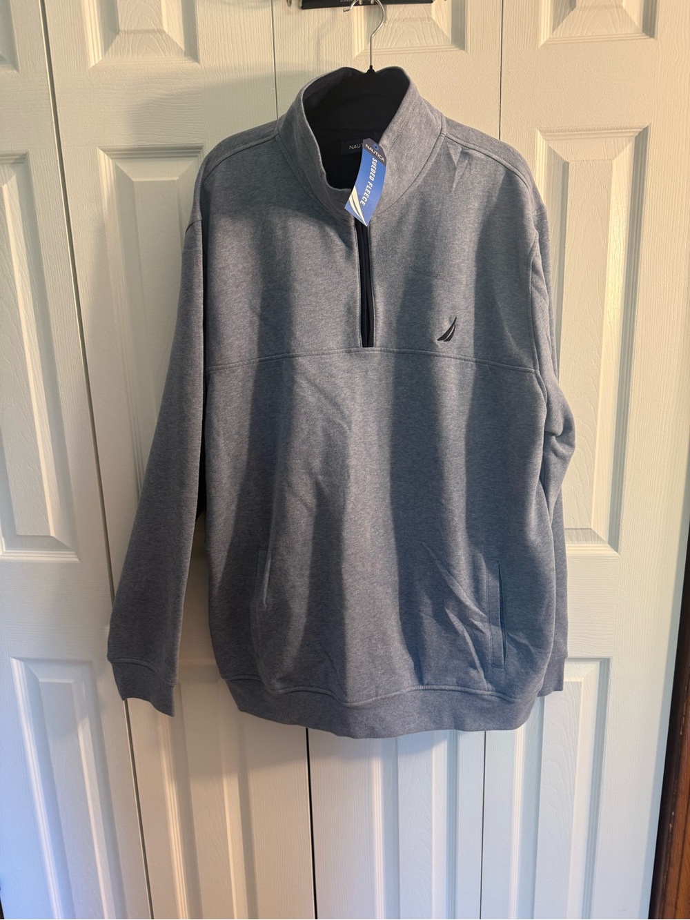 Nautica Men's Heather Gray Quarter-Zip Pullover
